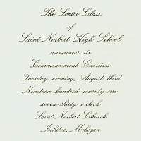 1971 commencement announcement
