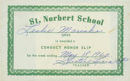 1962 Cood Conduct Slip